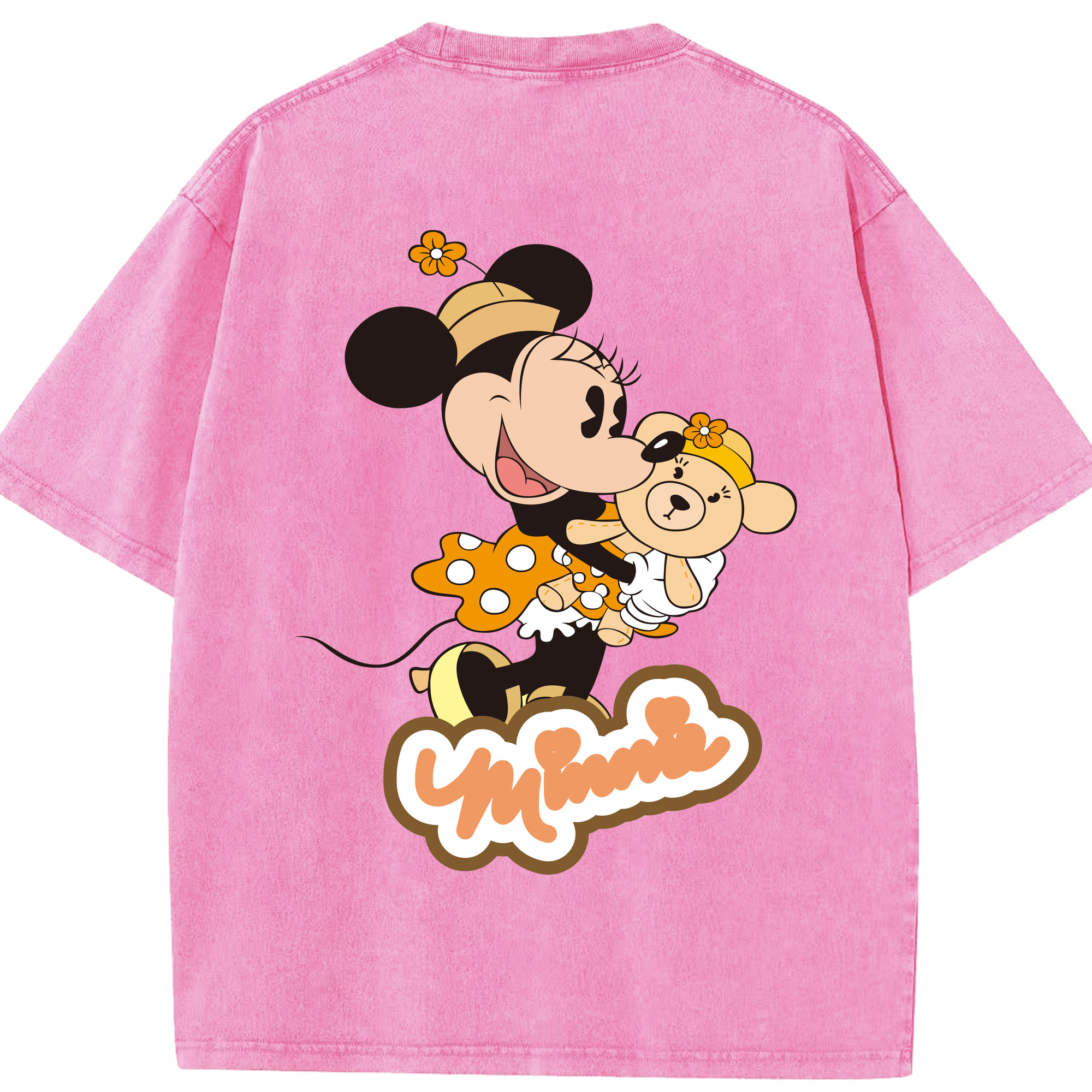 （画像用） ミッキーマウス Mickey Mouse 綿100% ヴィンテージ風 半袖Tシャツ（背面プリント）